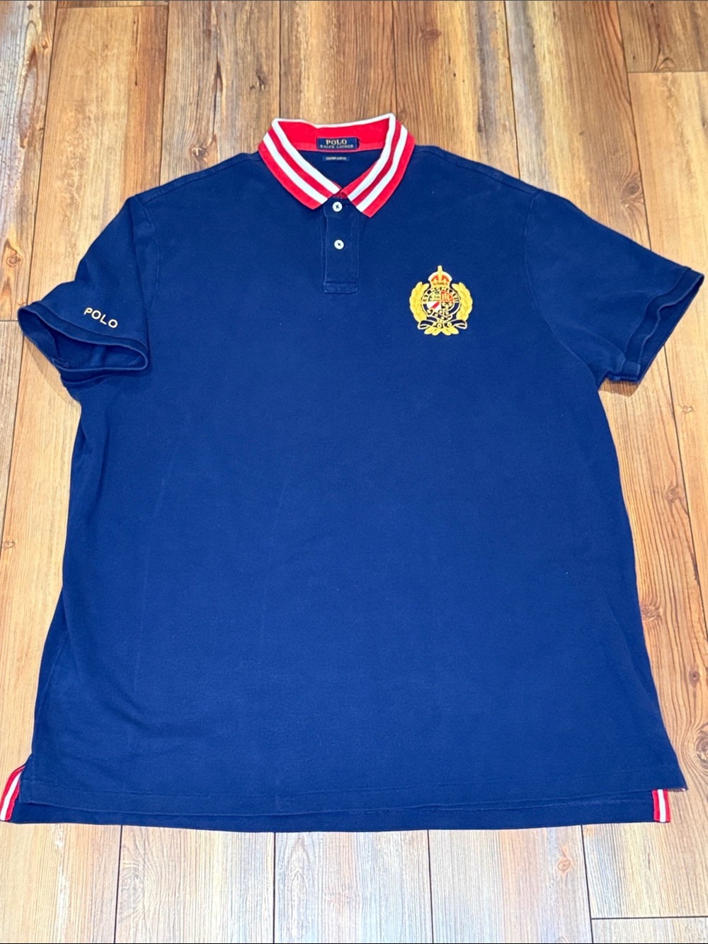 Polo Ralph Lauren Navy Polo Crest and Red-Trim Collar Size XXL